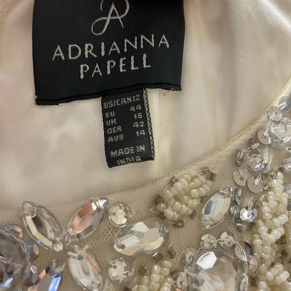 Adrianna Papell Embellished Mesh Tank Dress Size 12 - Picture 11 of 14
